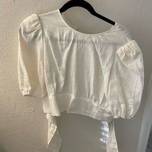 Ivory white backless reformation top